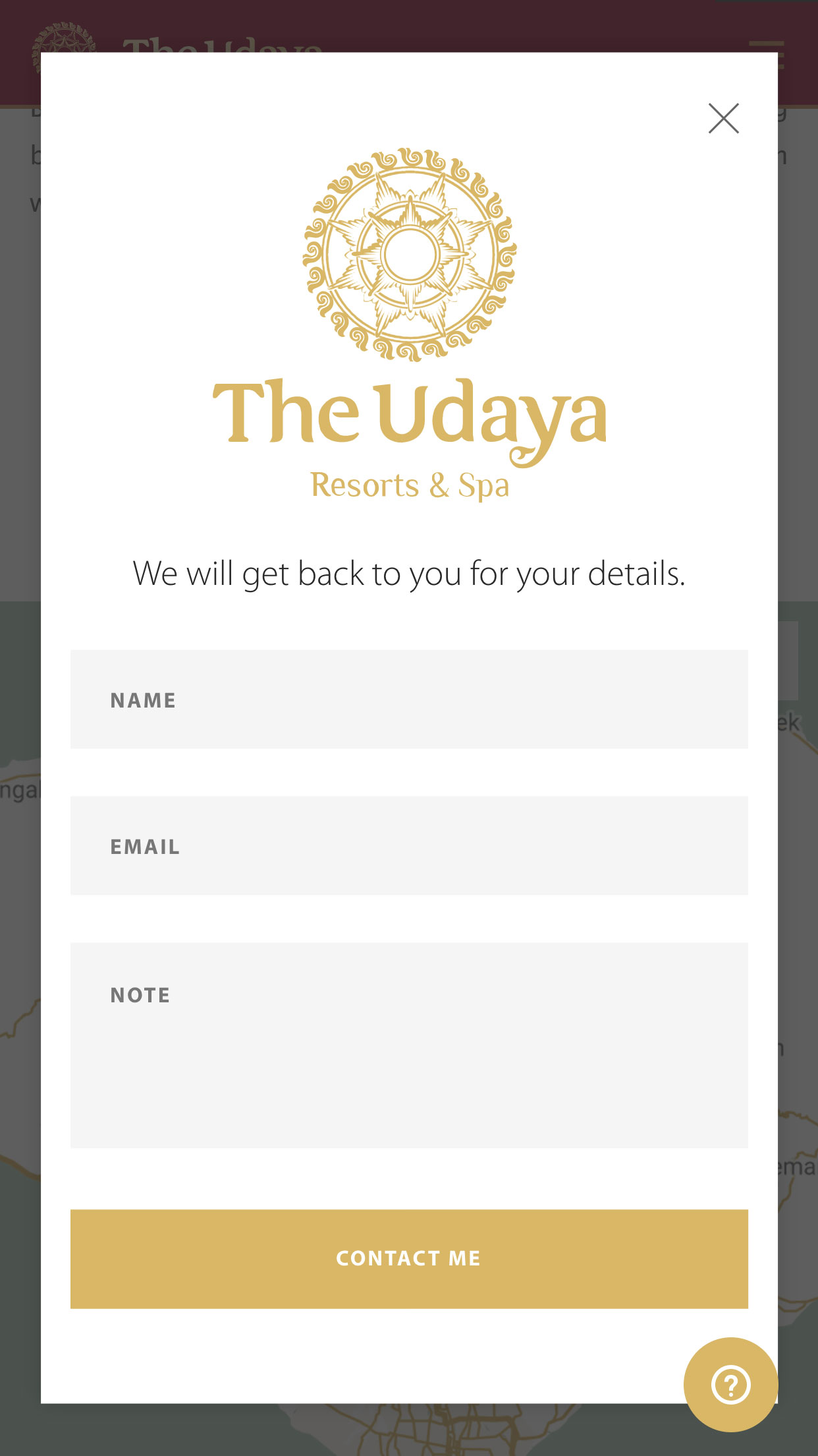 Contact Dialog Mobile Preview