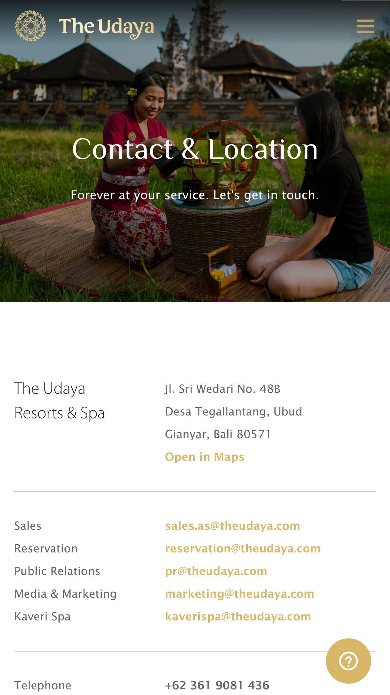 Contact Page Mobile Preview